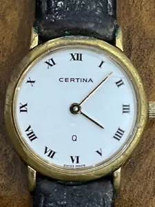 Vintage Swiss Made Certina WR30M Quartz Ladies Leather Watch - Working - Picture 1 of 7