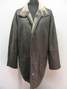 PAOLO NEGRATO SHEEPSKIN LEATHER TRENCH COAT JACKET SIZE UK L, VERY NICE - Picture 1 of 23