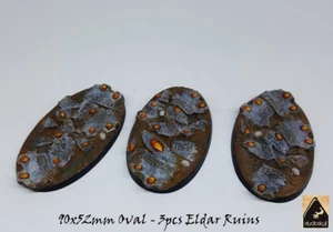90X52mm OVAL RESIN BASES 3PCS ELDAR RUINS - Picture 1 of 6