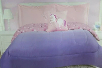 Lilly Love Purple to Pink Ombre Reversible Unicorn TWIN Comforter Set $140 - Image 1 of 4