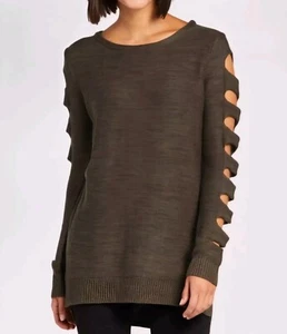 CUTOUT Sweater Ladder Sleeve Tunic Cyber Grunge AVANT Apocalypse Alt Indie S  - Picture 1 of 9