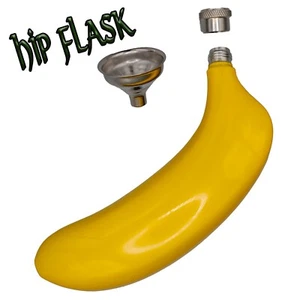 Banana 5oz 150ml Hip Flask stainless steel drink bottle with funnel novelty gift - Picture 1 of 4