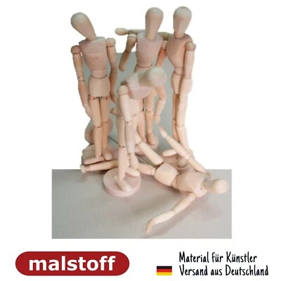  6 Stück Gliederpuppen 30cm aus Holz Mannequin SPARPACK bei Malstoff - Bild 1 von 2