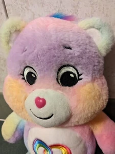 Care Bears Plush Togetherness Bear Rainbow Colored Heart Pink Nose 13 In 2021 - Picture 1 of 6