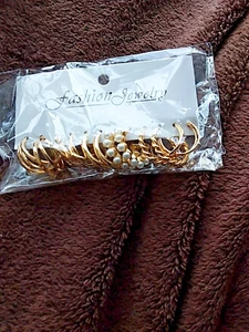 Fashion Jewelry 6 Pair Hoop Earrings - Picture 1 of 6