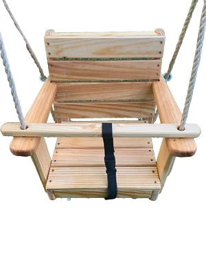 Columpio de madera de pino para bebé - columpio para niños pequeños - columpio de árbol de madera - artesanía en EE. UU. N.C. Foto 1 de 4