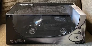 HOT WHEELS FERRARI F50 BLACK 23910 1/18 *NEW* - Picture 1 of 5
