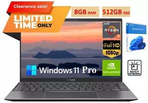 ASUS Zenbook Laptop 14" AMD Ryzen 5 NVIDIA GeForce MX450 8GB RAM & 512GB SSD Pro - Picture 1 of 8