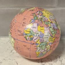 Small 4” World Globe Sphere without Stand Salmon Pink Slight Wear Crafts Decor