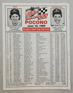 POCONO RACEWAY ~ POCONO 500 ~ June 18, 1989 ~ NASCAR/INDY Racing Brochure - Picture 1 of 4