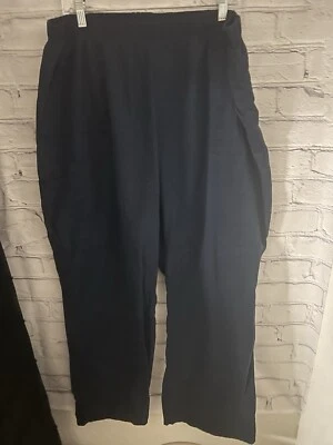 Pantalones Médicos Scrub Star Azul Sólido Cintura Elástica Poliéster/Algodón Para Mujer Talla 3XL Foto 1 de 4