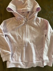 JUMPING BEANS PINK SOLID POCKET GENTLY WORN HOODED SWEAT JACKET ZIP FRONT SZ 4T - Picture 1 of 4
