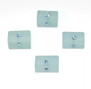 APL299 Lt Saphir Blau Swarovski Kristall & Blau Harz 10mm Quadrat Rohr Perlen - Bild 1 von 1