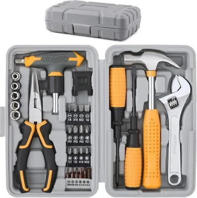 Small Tools Kit Set Mini DIY Household Yellow 30 Pc With Tool Box Hi-Spec - Image 1 of 4