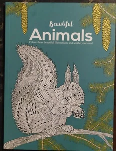 Calm Anxiety Depression Adult Beautiful Animals A4 Colouring Book - Picture 1 of 4