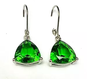 Pendientes de plata esterlina corte billón de helenita verde bosque de 3,25 quilates E71010LG - Imagen 1 de 3