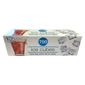 TidyZ 25 Ice Cube Clear Plastic Disposable Freezer Bags - Makes 700 Cubes - Picture 1 of 4