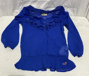 Blue Hollister sheer gypsy style Blouse/Top Size XS - Picture 1 of 8