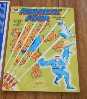 ORIGINAL 1979 WHITMAN/MARVEL COMICS - FANTÁSTICO LIBRO PARA COLOREAR CUATRO SIN USAR, NUEVO EN STOCK Foto 1 de 3