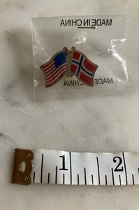 USA & Norway Dual Flags Hat Pin (New in package) - Picture 1 of 2