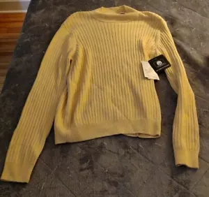 NWT Lord & Taylor Exclusively for You Knit Sweater Cotton Ladies Sz L Maize. SSH - Picture 1 of 10