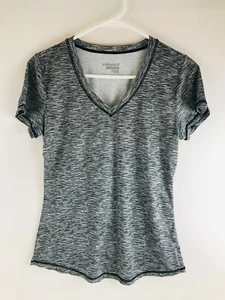 HEAD Shirt Women's Size Small Black White Gray V-neck Activewear Short Sleeve - Picture 1 of 7