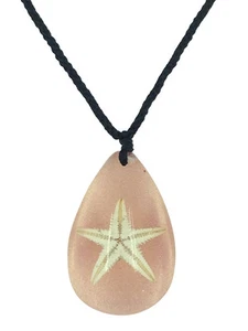 Starfish Necklace in Pink Resin Real Sea life Healing Pendant - Picture 1 of 1