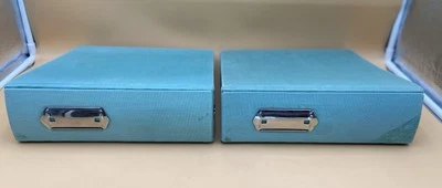 1 par de carpetas de lona verde vintage de alta resistencia de los años 60 de 3 anillos - mediados de siglo - raras Foto 1 de 4