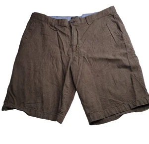 Banana Republic Brown Emerson Shorts Men's 36 Flat Front Linen Blend - Picture 1 of 4