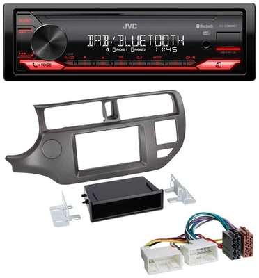 JVC Bluetooth USB DAB MP3 Autoradio für Kia Rio UB 2011-2014 anthrazit - Bild 1 von 4
