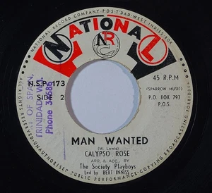 Calypso 45 CALYPSO ROSE Man Wanted/Sweet Pudding Man on National - Picture 1 of 1