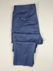 Pantalones de lana Brooks Brothers Madison para hombre 40x32 azules formales rectos elásticos preppy - Imagen 1 de 11