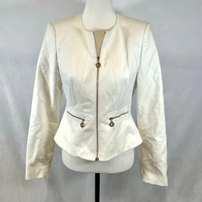 Calvin Klein white tailored peplum blazer jacket size 6P - Image 1 of 4