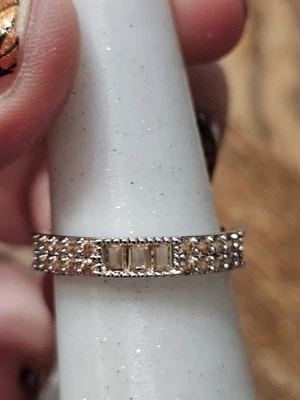 Bomb Party Ring Sz 9 Making More Memories Dark Smokey Topaz Cz On Rhodium... - Image 1 of 4