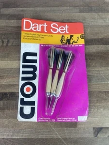 Vintage Sealed Crown English Tournament Holz Darts mit 3 Darts Steel Points - Bild 1 von 3