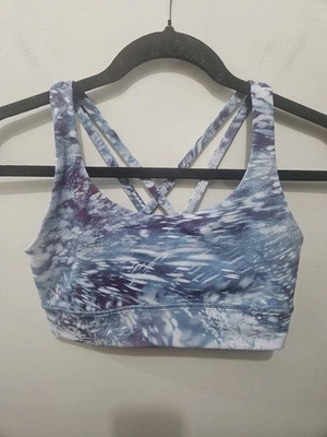 Sujetador deportivo de entrenamiento deportivo Lululemon Energy Longline Luxtreme azul tie dye 8 Foto 1 de 4