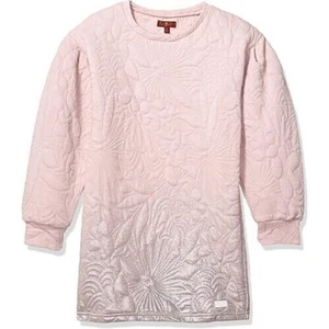 7 For All Mankind Girls Puff Sleeve Quilted Dress In Violet Ice Large MSRP $60 - Picture 1 of 2