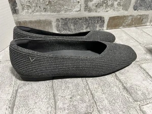VIVAIA Margot Walker Square Toe V Cut Flats Gray Women's 39 US 9 - Picture 1 of 7