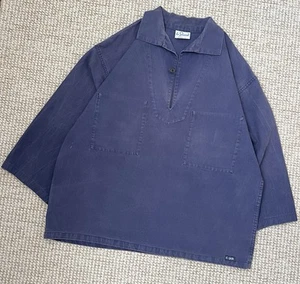 Vintage Le Glazik Faded French Fisherman Smock Pullover Works Distressed Jacket - Picture 1 of 15