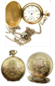 1903 Elgin Nat’l Grade 216 Model 2 6s 15j 14kt Gold Filled Pocket Watch & Fob - Picture 1 of 24