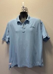 ORVIS HEAVY COTTON SHORT SLEEVE POLO SHIRT BLUE MENS LARGE EXCELLENT CONDITION - Picture 1 of 5