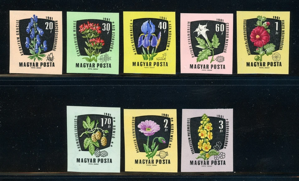 HUNGARY MNH Selections: Scott #1418-1425 Flowers FLORA IMPERF CV$32+ - Image 1 of 1
