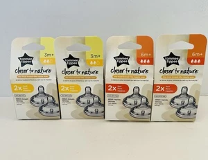 Tommee Tippee Medium & Fast Flow Baby Bottle Nipples 8 Total 4 - 3M+ & 4 - 6M+ - Picture 1 of 2