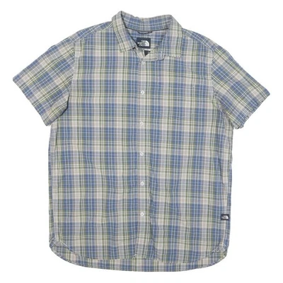 THE NORTH FACE Mens Blue & Green Check Shirt XL Casual Cotton Blend Lightweight - Image 1 of 4