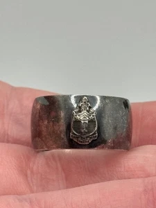 Vintage Tau Delta Eta Sorority Sterling Silver Band Ring Size 6 - Picture 1 of 10