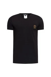 BNWT Versace Men’s Black T-Shirt With V Neck Size 4/Small Authentic In Box! - Picture 1 of 5