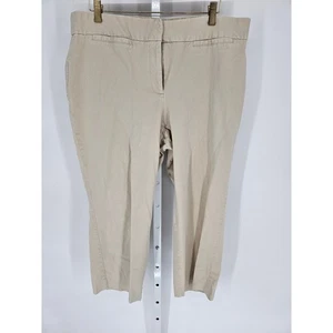 Charter Club Women's Tan Wide Leg Mid Rise Cotton Classic Fit Capri Pant Size 14 - Picture 1 of 4