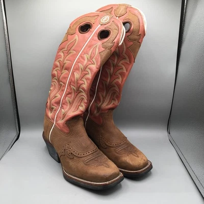 Tony Lama Buckaroo Boots Womens 6 EE 2E Extra Wide Cowboy Western Cowgirl Square - Image 1 of 4