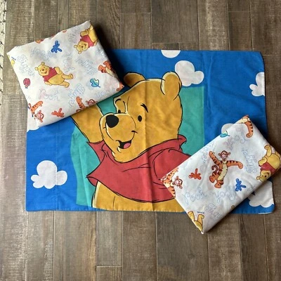 Vintage Disney Fitted Sheet Winnie the Pooh Tigger Twin Size Made In USA CUTE - Image 1 of 4