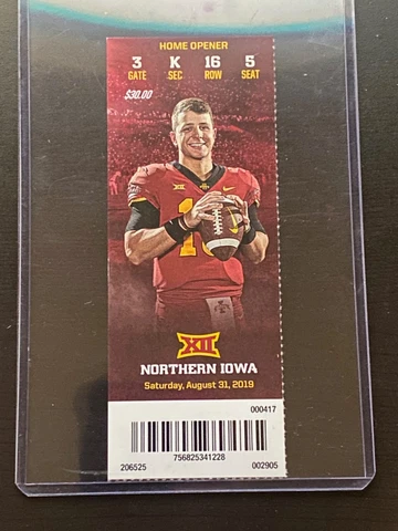 2019 Iowa State Cyclones Football Ticket Stub Pick Game - Brock Purdy 49ers pic! Cover